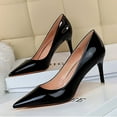 thumbnail image 3 of LIANGP Women's High Heels Fashionable Metal Heel High Heels Metallic High Heel Shoes With Pointed Toes Ladies Shoes Black Size 5, 3 of 8