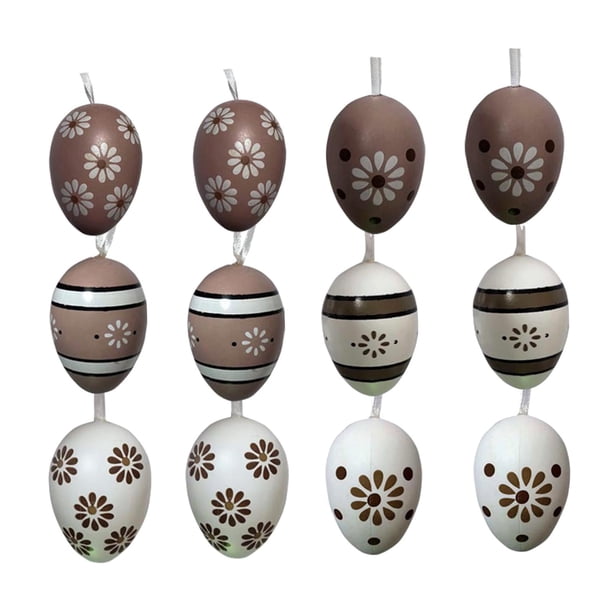 12 huevos colgantes de Pascua para decorar el , cestas de Pascua para rellenar, chimeneas, fiestas, proyectos escolares en interiores.