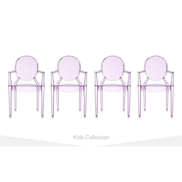 Fauteuil enfant en acrylique violet Heavenly Collection pour salles de jeux, chambres, garderies et aires de jeux pour enfants