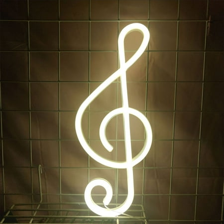 

Nyidpsz Music Note Shaped Neon Sign LED Neon Lights Battery/USB Powered Colorful Neon Lamp Wall Mounted Nightlight Decorative Table Light for Birthday Bar Christmas Party