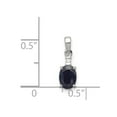 thumbnail image 3 of Sterling Silver Rhodium Plated Diamond & Sapphire Oval Pendant QP3054S, 3 of 4