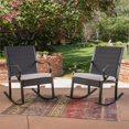 thumbnail image 4 of Noble House Harmony Wicker Rocking Chair & Cushion (Set of 2) Black/White, 4 of 24