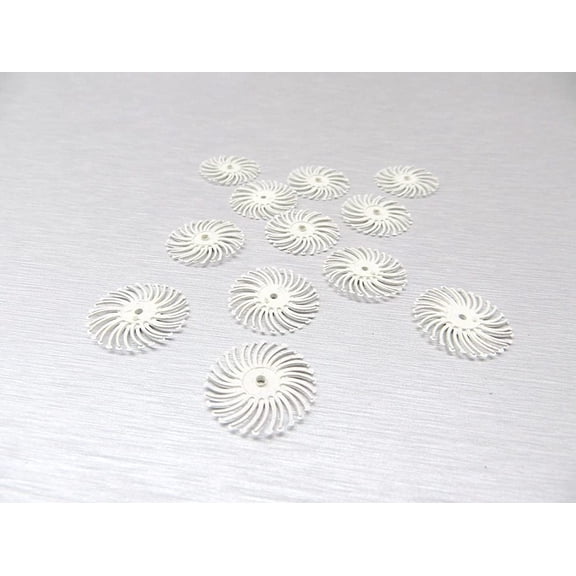 3M Radial Bristle Discs 3/4" White 120 Grit Bristle Brush Pack of 12 by JTS Made in USA