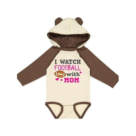 

Inktastic I Watch Football with My Mom Gift Baby Girl Long Sleeve Bodysuit