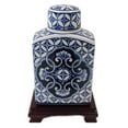 thumbnail image 4 of 9" Blue and White Oriental Rectangular Tea Jar - Oriental Furniture Warehouse, 4 of 8