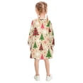 thumbnail image 3 of Girls' long-sleeved dress Snowflake Christmas Tree Girls' A-line dress with ribbed cuffs Soft and comfortable, 3 of 6