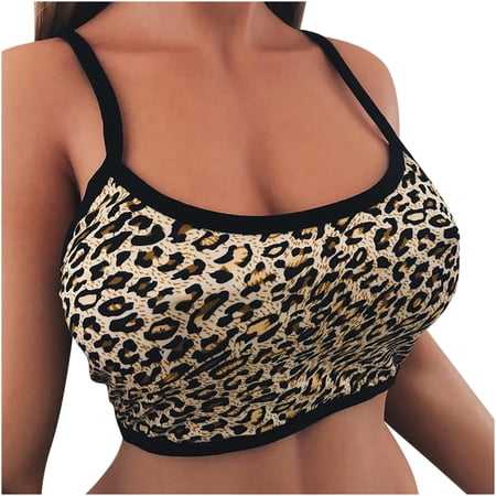 Mrat Sports Bras for Women High Impact Women s Bra Leopard Print Seamless Wireless Body Underwear Cami S-256 Multicolor S