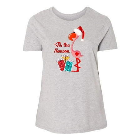 - Christmas Flamingo Women's Plus Size T-Shirt