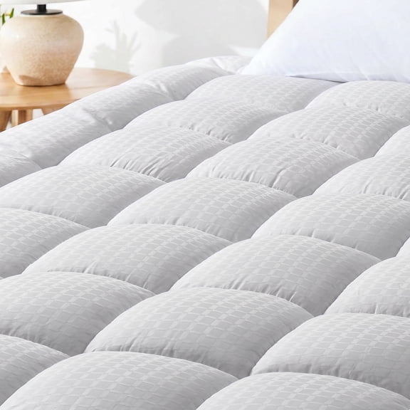 100% Cotton Queen Mattress Topper, Thick Pillow Top Mattress Pad Queen, Soft Mattress Topper Queen Size, Deep Pocket 6-18", Breathable & Cooling Mattress Pad