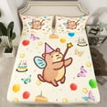 thumbnail image 2 of Feelyou Magic Capibara Teens Full Size Sheets, Happy Birthday Party Bed Sheets, Kawaii Cartoon Animal Sheet Sets, Microfiber Bedroom Decor, 4-Piece, 2 of 7
