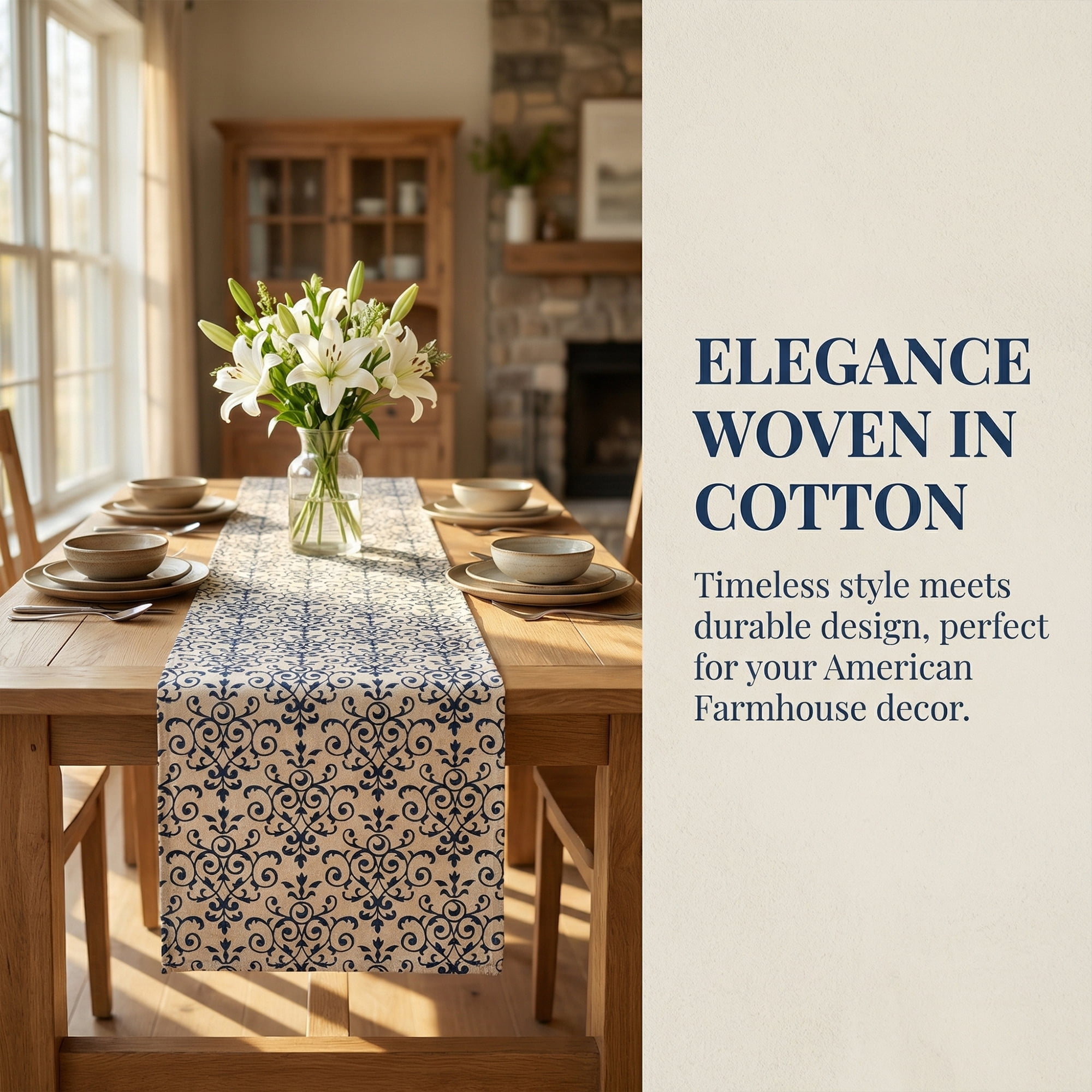 Unique Bargains Birthday Decorations Long Cotton Kitchen Runner Blue 11.8x63in