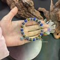 thumbnail image 2 of Pulsera con colgante de amor de amatista, lapislázuli y ojo de tigre natural, tamaño grande, 2 of 4