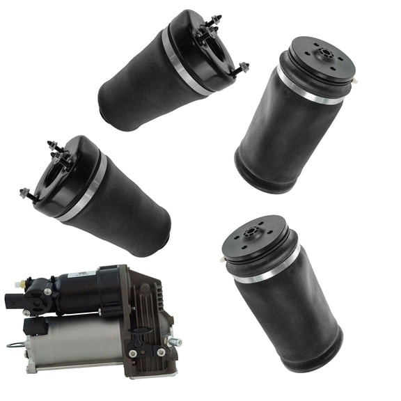 TRQ 5pc Air Suspension Kit Front Rear Air Springs & Compressor for Mercedes Benz PAA80073