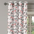 thumbnail image 2 of Ambesonne I Love You Grommet Curtain, Calligraphy Hearts, 50" x 96", Red Black White, 2 of 6