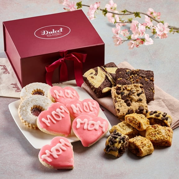 Dulcet Gift Baskets Classic Mothers Day Cookies Care Package - Cookies, Rugelah & Brownies