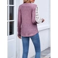 thumbnail image 2 of Womens Long Sleeve Shirts V-Neck Tops Business Casual Blouses Tee Trendy 2025 Fall Fashion Outfits Clothes  Red L, 2 of 7