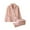 Pink, variant on Feancey Womens Fleece Pajama Sets Petite,Women's Fall Winter Warm Thick Long Sleeved Pants 2 Piece Outfit Plush Solid Color Lapel Lounge Pjs Sets