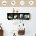 thumbnail image 6 of Costway Hanging Entryway Shelf Coat Hook Rack Wall Mounted Storage Cabinets W/5 Dual Hooks Black, 6 of 11