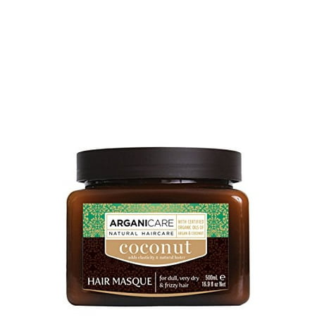 Arganicare Hydrating Coconut Hair Masque with Certified Oils of Argan and Coconut for dull, very dry and frizzy hair 16.9 fl.