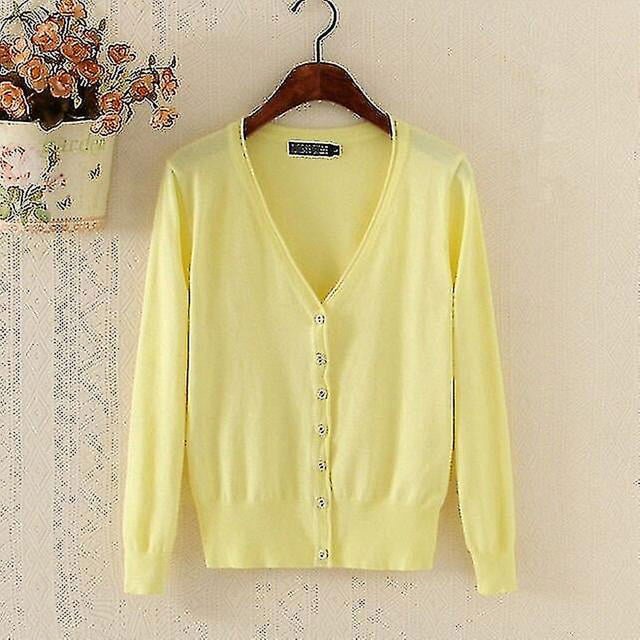 Cardigan Tricoté Femme Manches Longues Crochet Court Boutons