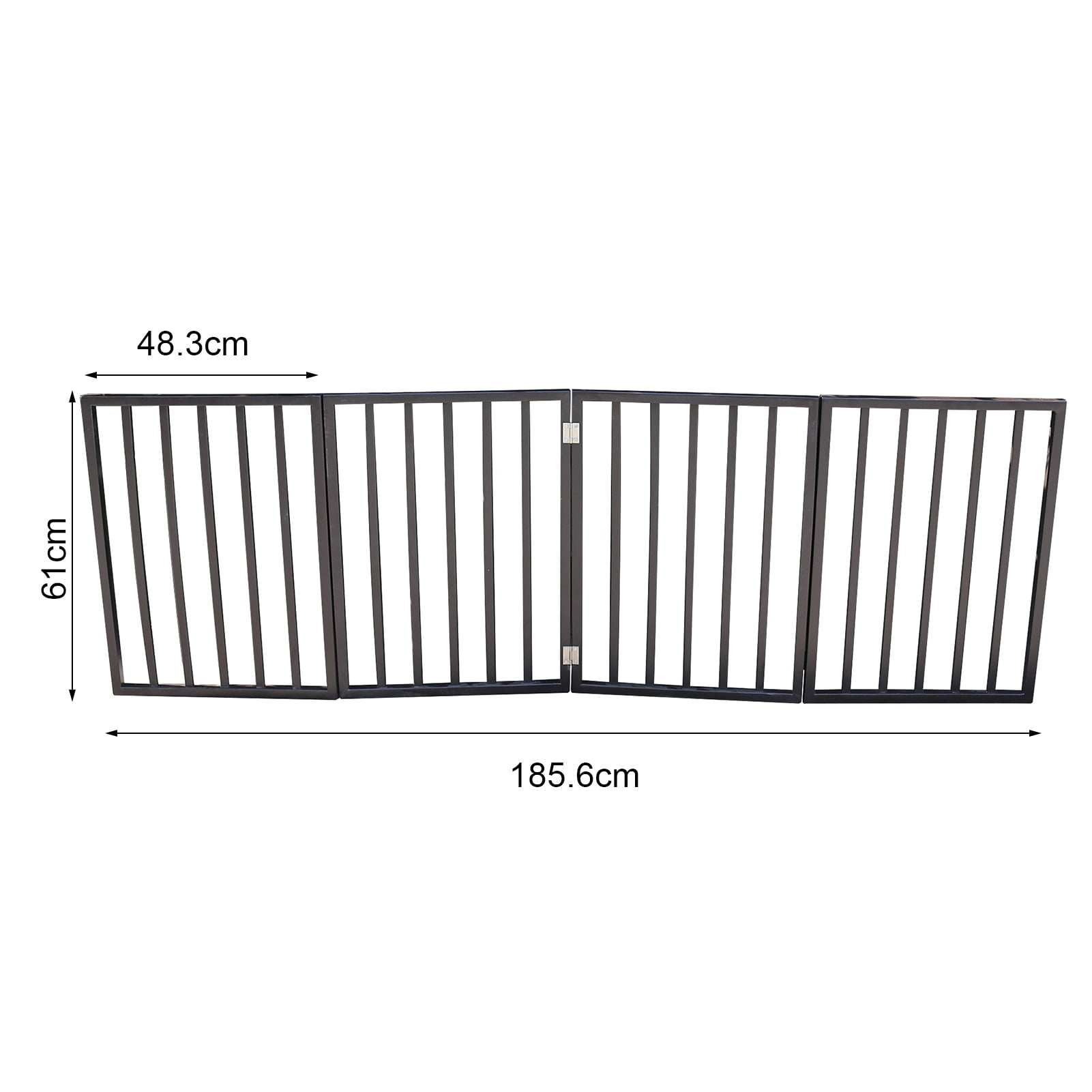 4-Panel Foldable Pet Gate for Doorways, 73" Wide Freestanding Dog Gate for Stairs & Indoor Use, Dark Brown Wooden Pet Fence for Cats and Small Dogs