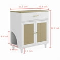 thumbnail image 4 of ZephyPaws Cat Litter Box Enclosure Furniture,Indoor 2-in-1 Wooden Hidden Cat House & Bathroom Cabinet with Scratching Board Doors and Drawer, 32"x 16"x 33"H - White, 4 of 8