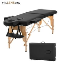 YRLLENSDAN 24*73in Portable Massage Table with Side Armrests Foldable Massage Bed for Physical Therapy Waxing Reiki Spa Lash Tattoo Facial Beauty,Black