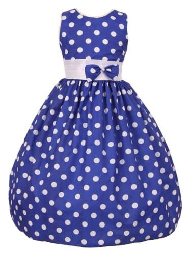 royal blue polka dot dress