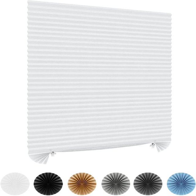 EIGTHTAIL Window Blinds Cordless Blackout No Drill Cut to Size Clip On Stick On Self Adhesive Temporary Blinds Pleated Paper Blinds for Windows Doors Shades for Home Nursery Bedroom Kitch