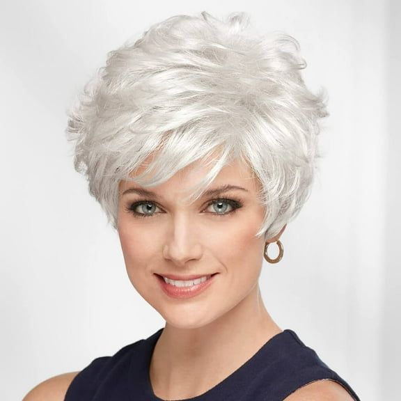 Harlow Wig by Paula Young - Voluminous Short Wig with Enviable Volume and Wavy Layers / Multi-Tonal Shades of Blonde, Silver, Brown and Red