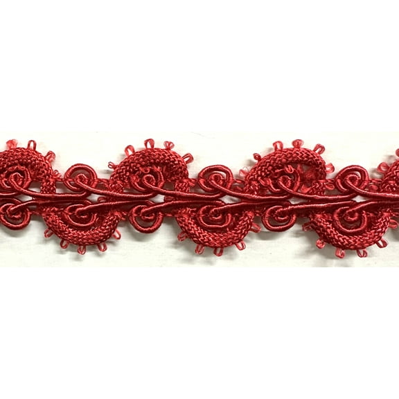 1" Designer Braid Gimp Trim - 10 Yards! - Color: Red