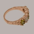 thumbnail image 5 of LBG British Made 9k Rose Gold Natural Peridot & Opal Womens Eternity Ring - 33 size options - Size 11.25, 5 of 8