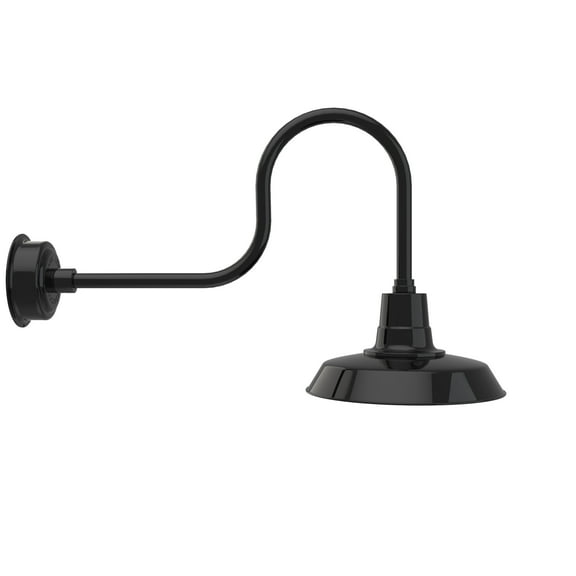 Cocoweb 14" Vintage LED Barn Light in Black with Industrial Arm