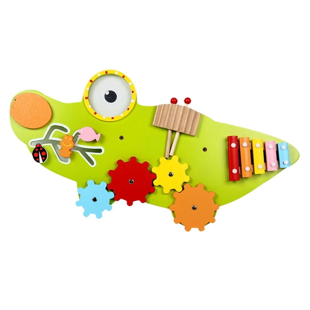 Tablero de juego de pared de madera Ayudas para la enseñanza de habilidades motoras , Decoración de pared colorida, Reconocimiento de forma de Yotijar tablero de pared ocupado