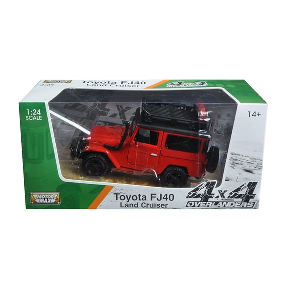 Toyota FJ40 Land Cruiser Red "4x4 Overlanders" Series 1/24 Diecast Model Car by Motormax
