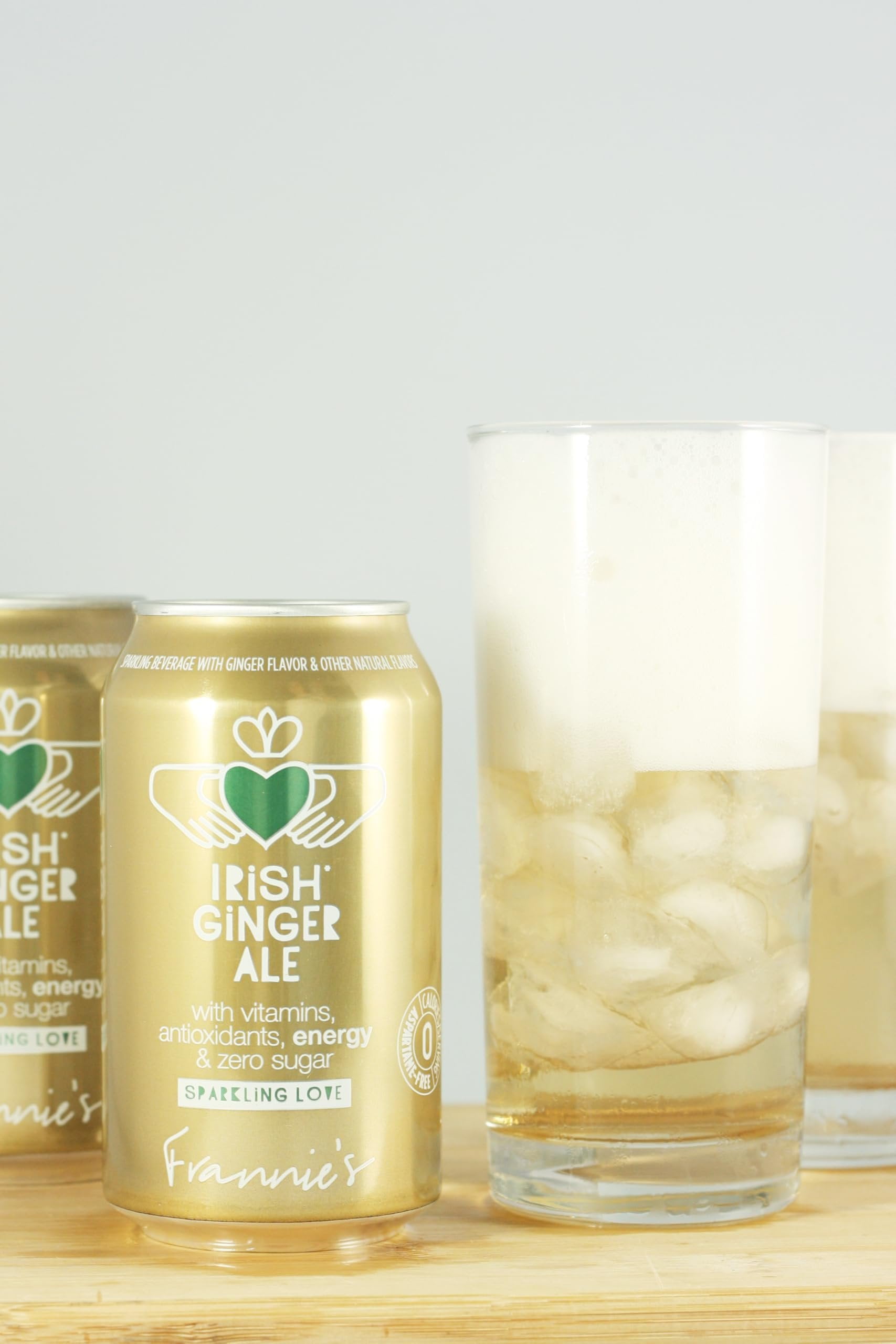 KauffmanTreats Frannie Sparkling Beverage- Zero Calories & Sugar, Aspertame Free: 24-Ct Case 12 Oz. Cans Irish Ginger Ale