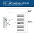 thumbnail image 3 of 30in. W x 96in. H Glass Barn Door with Sliding Hardware Kit & Handle, Pre-Drilled Ready to Assemble, Waterproof PVC Coating, White, 5-Panel Glass, 3 of 6