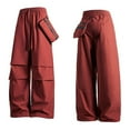 thumbnail image 4 of XIAONU Women's Cargo Wide-Leg Pants Relaxed-Fit Streetwear Trousers Lightweight Daily Casual Bottoms, 4 of 4