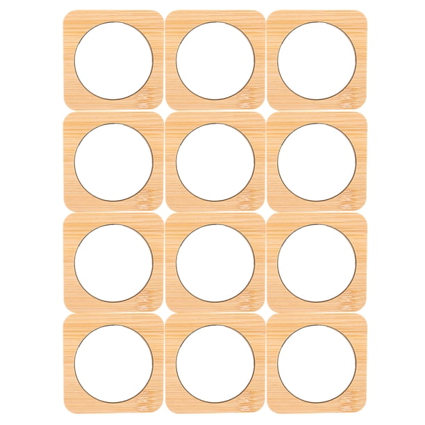 Espejo de bolsillo de 12 piezas: espejo compacto con mango de madera de un solo lado para retoques, maquillaje, afeitado, cuidado personal, tamaño mini para bolso, viajes, negocios, mujeres y hombres.