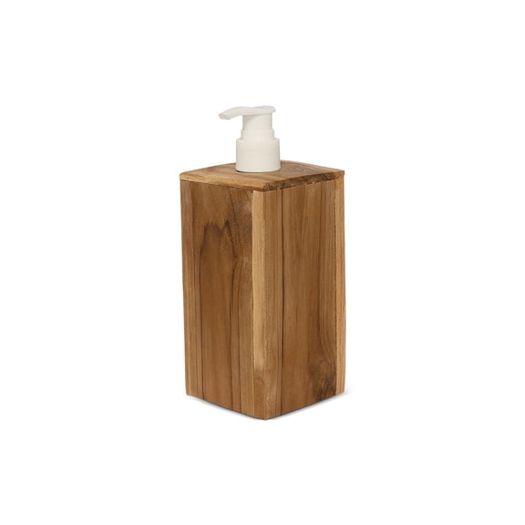 Hand Carved Wooden Soap Dispenser – Square Lotion Pump