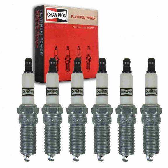 6 pc Champion Platinum Spark Plugs compatible with Lincoln MKT 3.7L V6 2010-2019