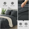 thumbnail image 2 of King Size Comforter Set, 7 Pieces Bed in a Bag, Reversible Bedding Sets with All Season Soft Quilted Lightweight 1 Comforter, 1 Flat Sheet, 1 Fitted Sheet, 2 Pillow Shams, 2 Pillowcases,Dark Grey, 2 of 4