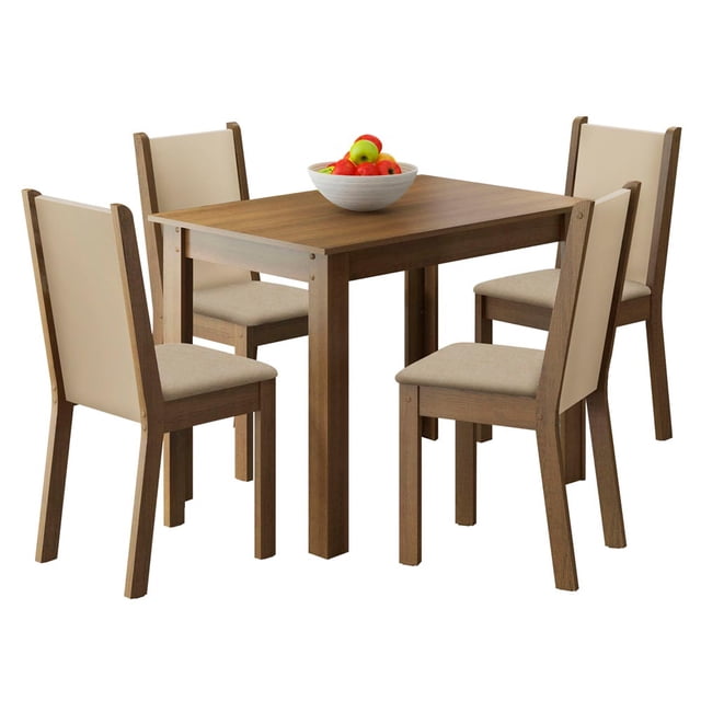 Juego de Comedor Madesa Cíntia con 4 Sillas Marrón