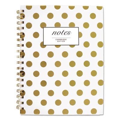 Gold Dots Hardcover Notebook, 1 Subject, Wide/legal Rule, White/gold Cover, 9.5 X 7, 80 Sheets