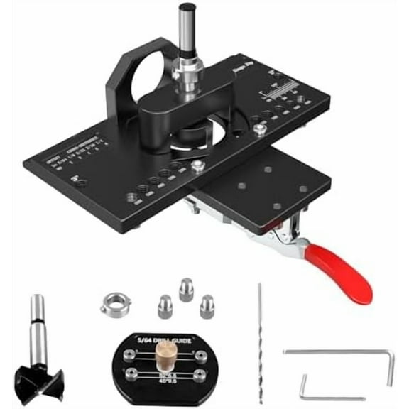 Metal Concealed Hinge Jig with Quick Clamp and Dust Vacuum Adapter,35mm Cabinet Hinge Hole, Aluminum Tool for Woodworking, Mounting Tool$$Tools & Hardware Other