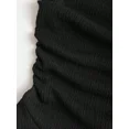 thumbnail image 3 of Y2K Style Ruched Textured Fabric Bandeau Mini Dress, 3 of 10