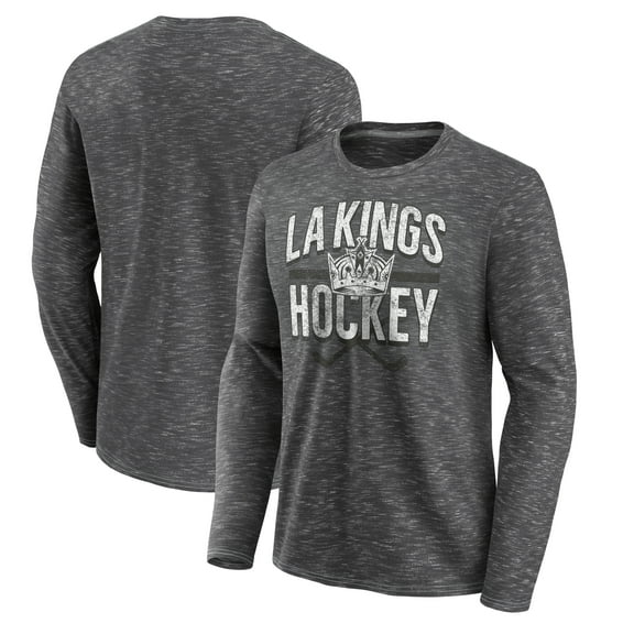 Men's Fanatics Charcoal Los Angeles Kings Logo Long Sleeve T-Shirt