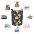 thumbnail image 4 of Sikiie Blue Floral Print Round Dirty Clothes Basket, Waterproof Standing Foldable Storage Basket, for Laundry Room, Bedroom, Bathroom Storage-Medium, 4 of 6