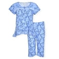 thumbnail image 3 of JEFFRICO Pajamas For Women Capri Set Sleepwear Soft Pajamas Short Sleeve Pajama Sleepshirt With Capri Pants, 3 of 7