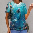 thumbnail image 6 of Mermaid Glitter Fish Scale Girls Women's T-Shirt Short Sleeve T Shirts Tops Tee Ladies Loose T, 6 of 6